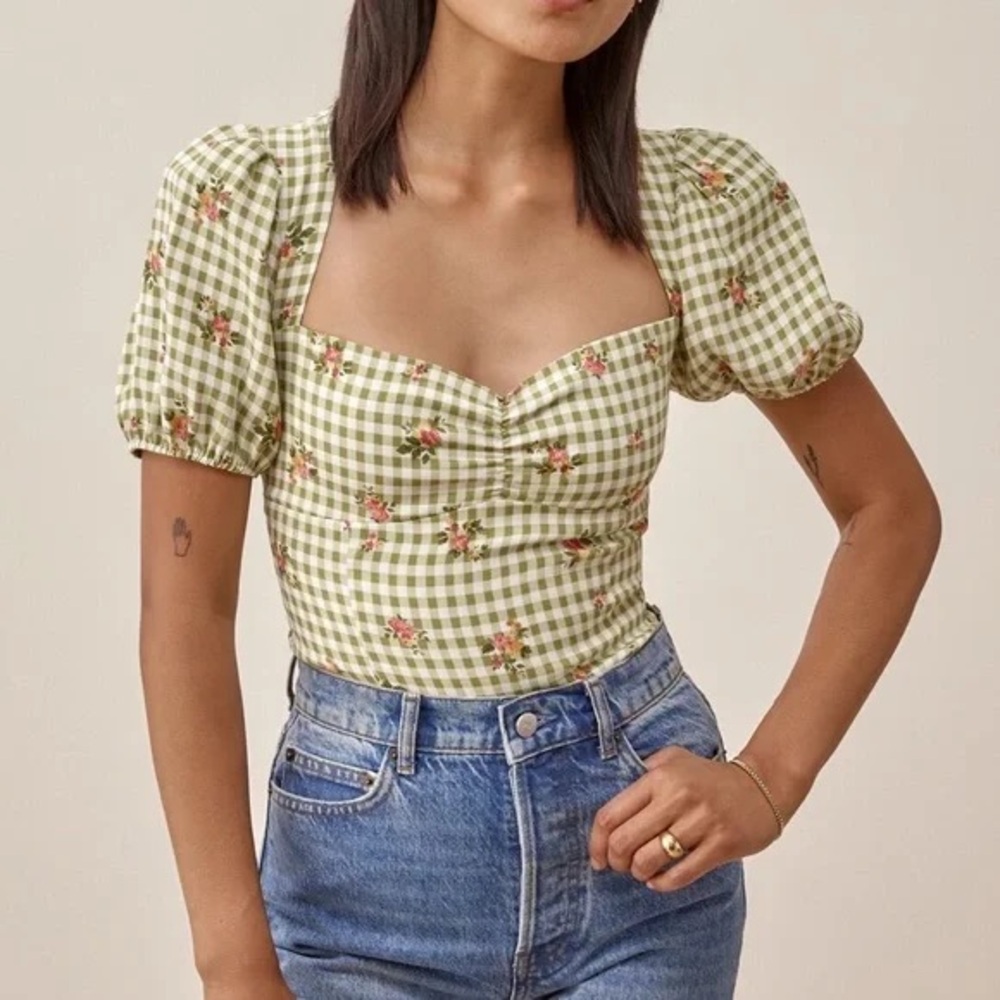 Reformation Gingham Top
